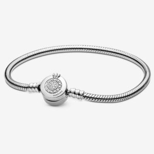 Pandora Moments Sparkling Crown O Snake Chain Bracelet for Women Circumference 20cm