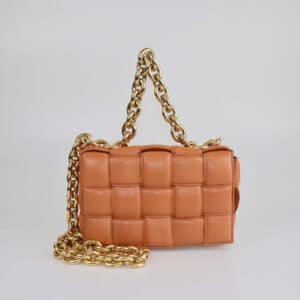 Bottega Veneta Caramel Padded Cassette Chain Bag