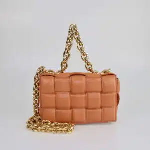 Bottega Veneta Caramel Padded Cassette Chain Bag