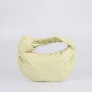 Bottega Veneta Light Yellow Intrecciato Mini Jodie Hobo