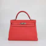 Hermes Rouge Casaque Togo Kelly Retourne 32 PHW