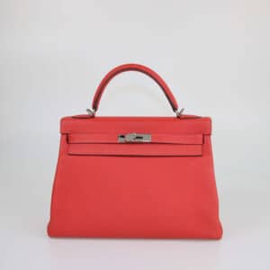 Hermes Rouge Casaque Togo Kelly Retourne 32 PHW