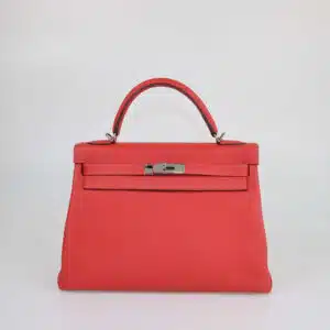 Hermes Rouge Casaque Togo Kelly Retourne 32 PHW