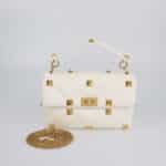 Valentino Off White Large Roman Stud Shoulder Bag